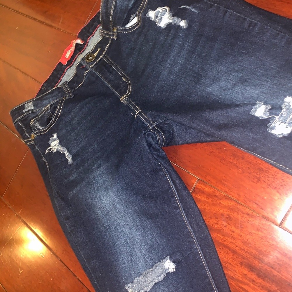 Navy Blue Ripped Jeans